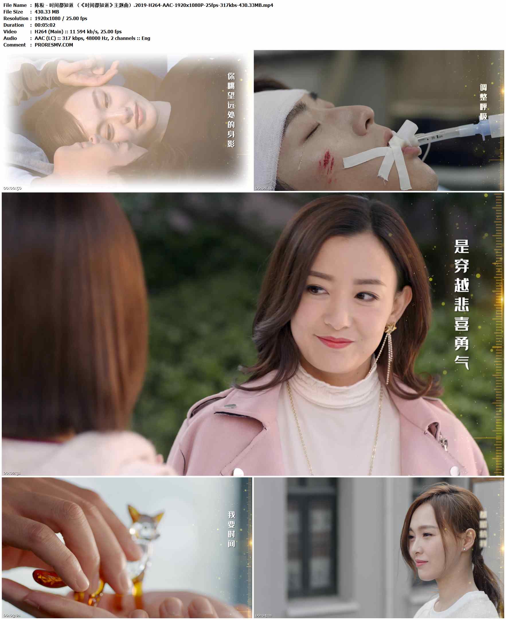 陈粒 - 时间都知道 （《时间都知道》主题曲）.2019-H264-AAC-1920x1080P-25fps-317kbs-430.33MB官方MV_高清MV